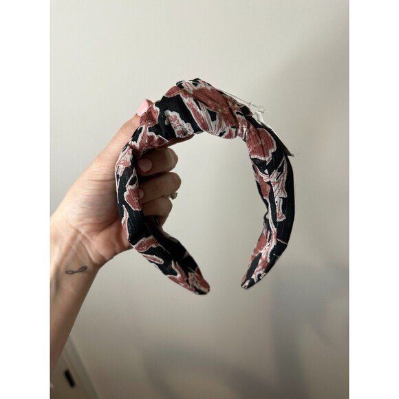 Anthropologie Accessories - Anthropologie Womens Fabric Wrap Stylish Knot Floral Black Headband NWT